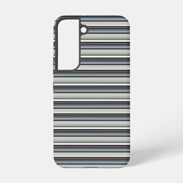 Cute gray white stripes samsung galaxy case (Back)