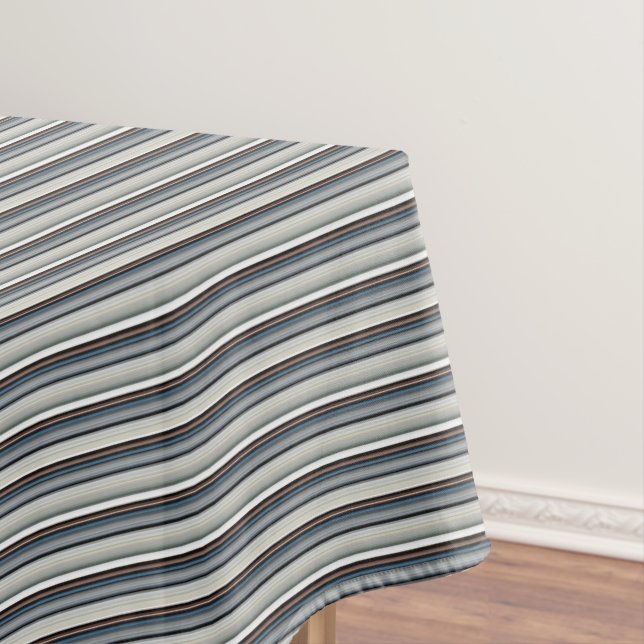 Cute gray white stripes tablecloth (In Situ)