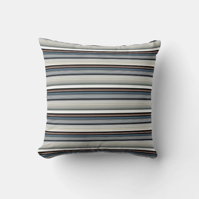 Cute gray white stripes throw pillow (Front)