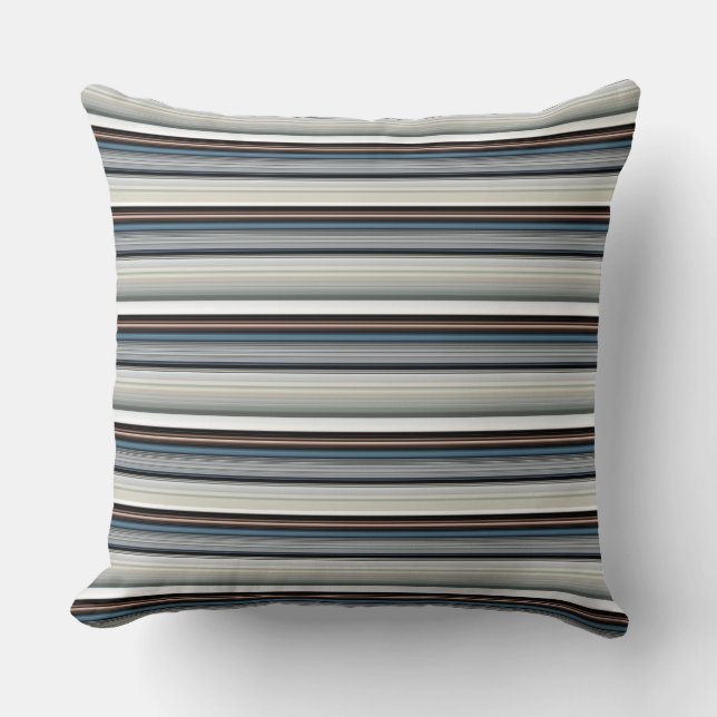 Cute gray white stripes throw pillow (Front)