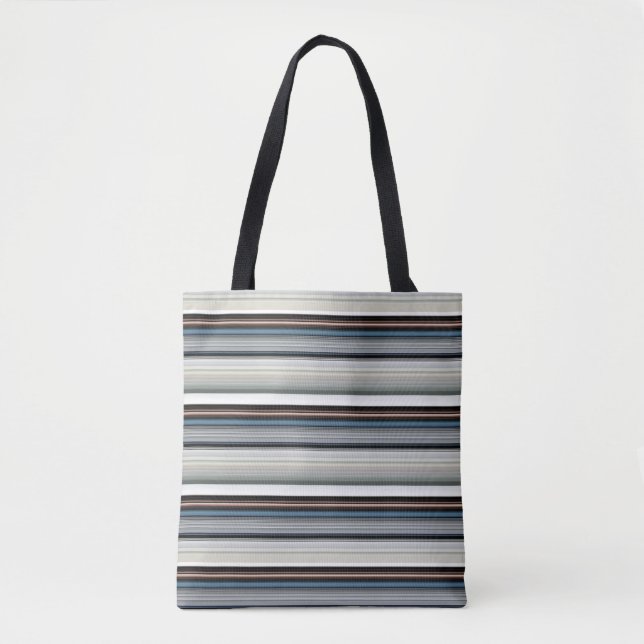 Cute gray white stripes tote bag (Front)