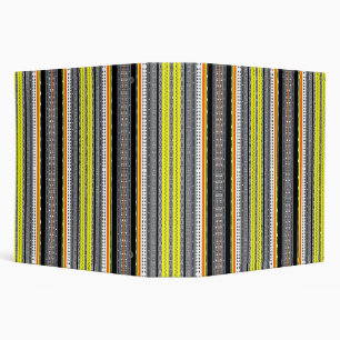 Cute gray yellow orange aztec patterns 3 ring binder