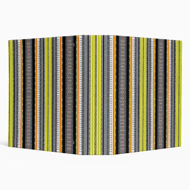 Cute gray yellow orange aztec patterns 3 ring binder (Background)