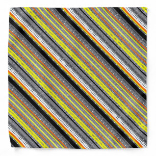Cute gray yellow orange aztec patterns bandana