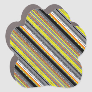 Cute gray yellow orange aztec patterns car magnet