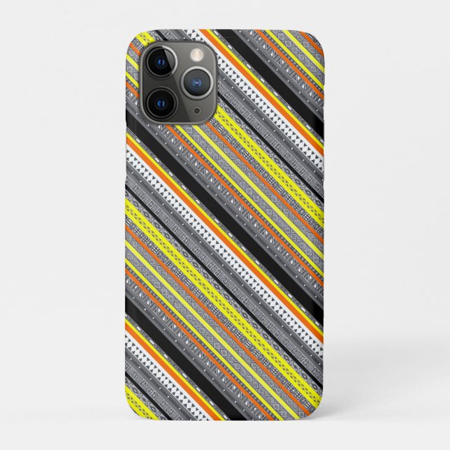 Cute gray yellow orange aztec patterns Case-Mate iPhone case (Back)