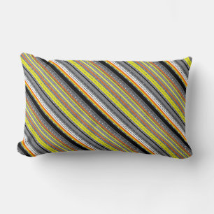 Cute gray yellow orange aztec patterns lumbar pillow
