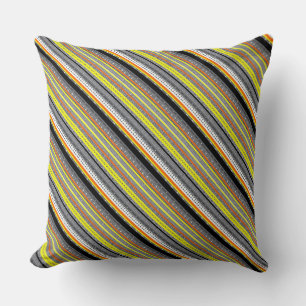 Cute gray yellow orange aztec patterns throw pillow