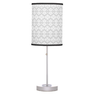 Cute gray zigzag pattern mug button table lamp