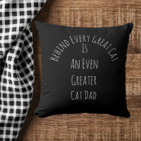 Cute Great Cat Dad Quote Gift White Black Template