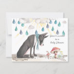 Cute great dane and mouse baby shower invitation