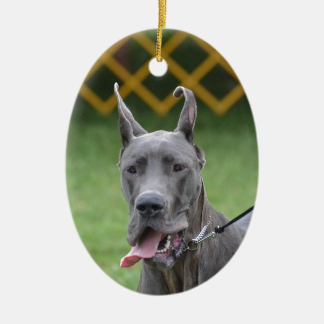 Cute Great Dane Ceramic Ornament (Front)