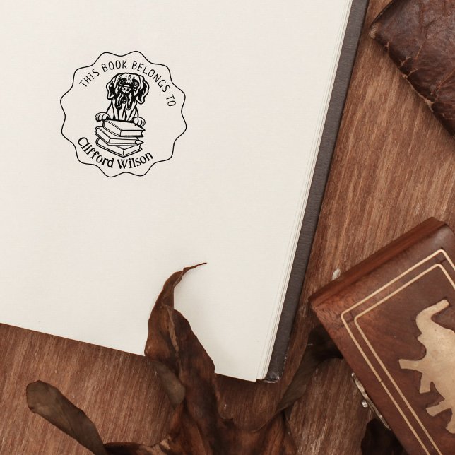  Cute Great Dane Dog Book Rubber Stamp (Creator Uploaded)