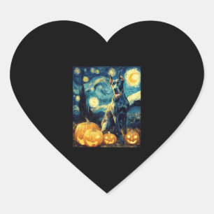 Cute Great Dane Dog Halloween Jack O Lantern Pumpk Heart Sticker