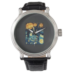 Cute Great Dane Dog Halloween Jack O Lantern Pumpk Watch