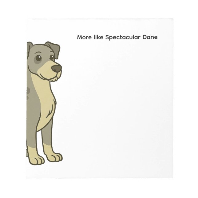 Cute Great Dane Dog Notepad (Front)