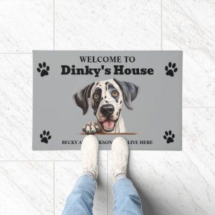 Cute Great Dane Dog Photo Doormat