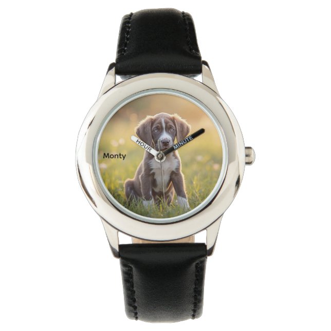 Cute Great Dane Kid's Personalized Watch (Front)