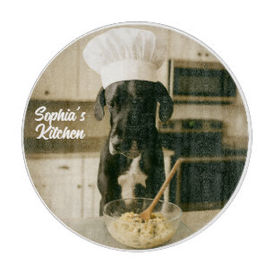 Cute Great Dane Personalized Round Cutting Board