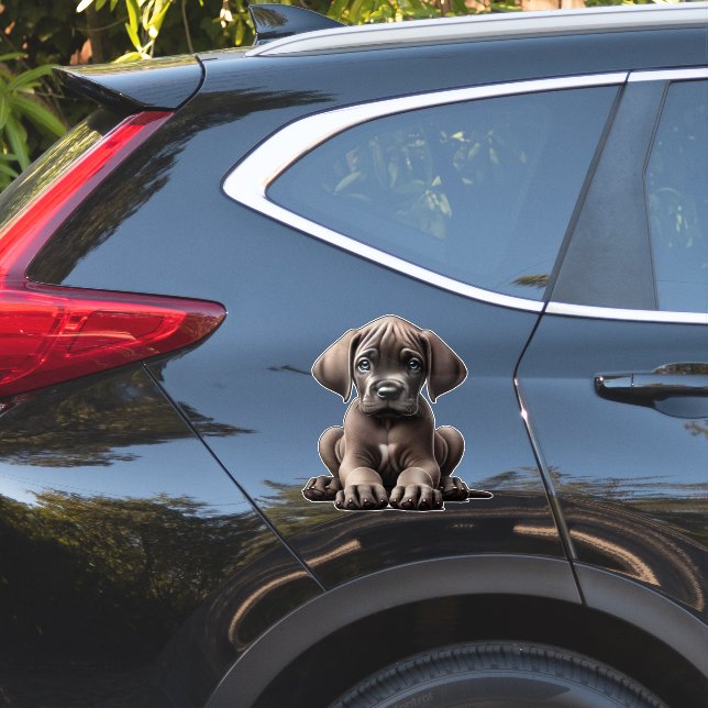 Cute Great Dane Puppy Sticker (Car Side)
