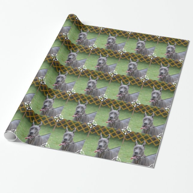 Cute Great Dane Wrapping Paper (Unrolled)