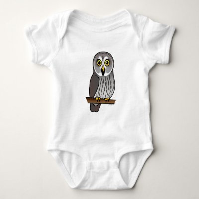 Cute Great Grey Owl Baby Bodysuit