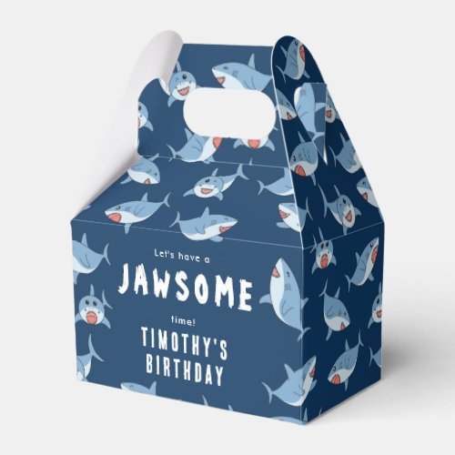 Cute Great White Sharks Ocean Birthday Party Favor Boxes