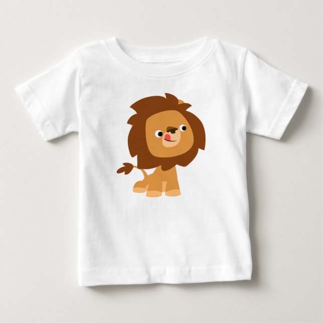 Cute Greedy Cartoon Lion Baby T-Shirt (Front)