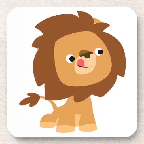 Cute Greedy Cartoon Lion Coaster Set