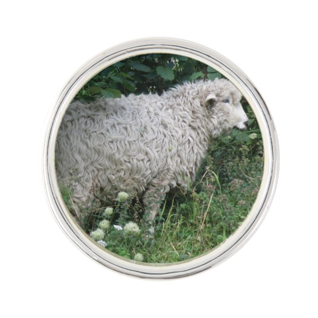 Cute Greedy Sheep Eating Lapel Pin (Front)