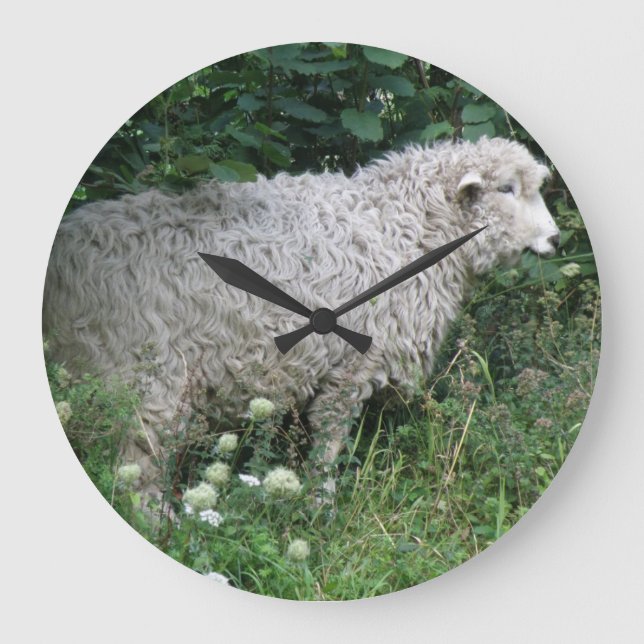 Cute Greedy Sheep Eating Wall Clock (Front)