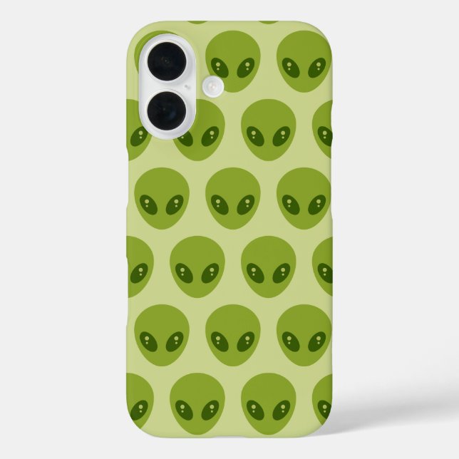 Cute Green Alien Heads Pattern Case-Mate iPhone Case (Back)
