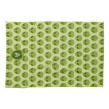 Cute Green Alien Pattern Monogram