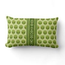 Cute Green Alien Pattern with Your Name in Glyphs