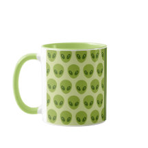 Cute Green Alien Pattern with Your Name in Glyphs