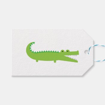 Cute Green Alligator Gift Tags by imaginarystory at Zazzle