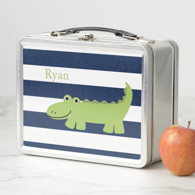 Cute Green Alligator Lunch Box (In Situ)