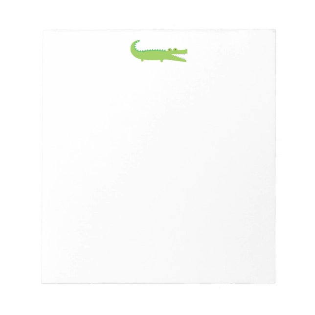 Cute Green Alligator Notepad (Front)