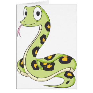 Cute Green Anaconda Snake Cartoon