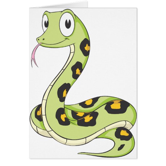 Cute Green Anaconda Snake Cartoon (Front)
