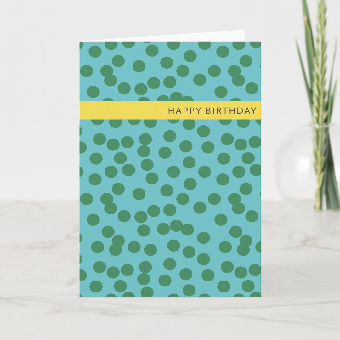 Cute Green and Blue Abstract Dots Birthday Card | Zazzle