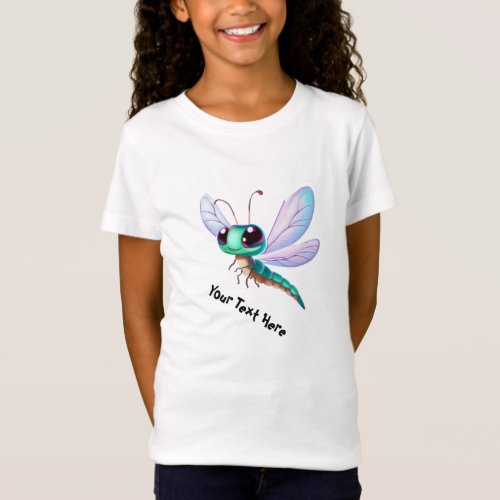 Cute Green and Gold Dragonfly T_Shirt