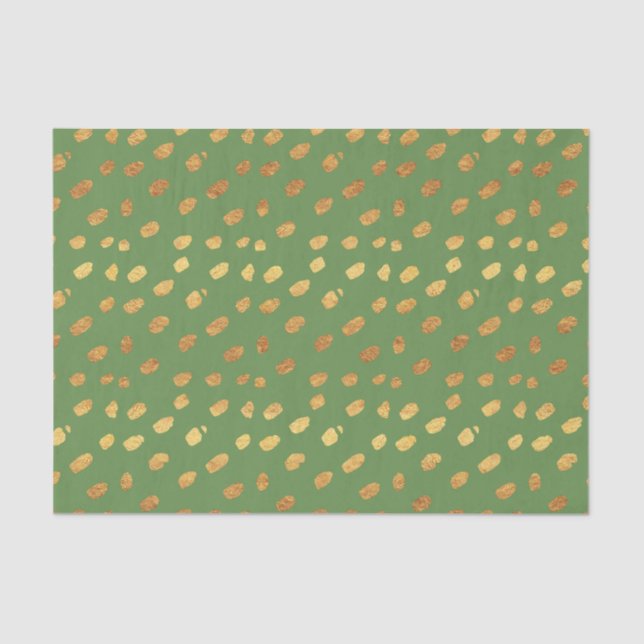 Cute Green and Gold Tissue Paper (Front)