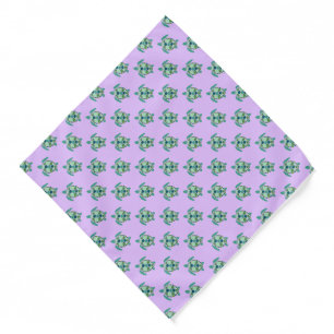Cute Green and Purple Sea Turtle Pattern Bandana