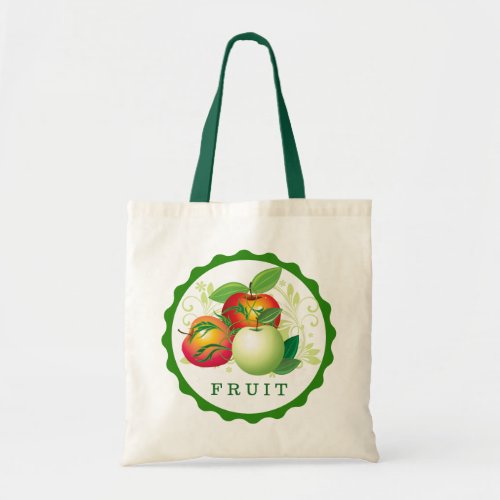Cute Green And Red Apples Illustration Tote Bag
