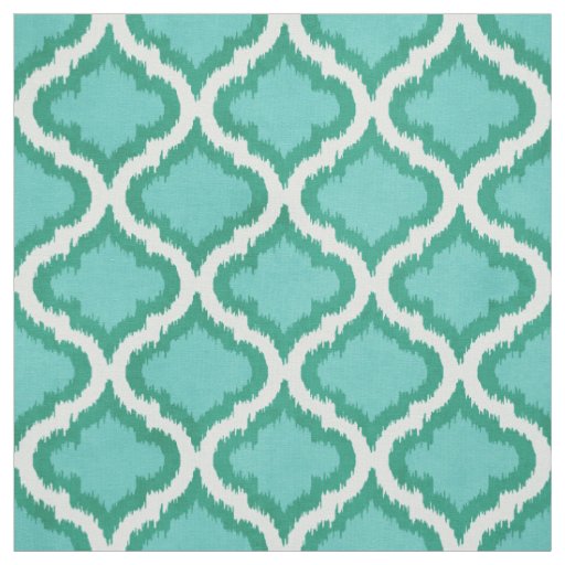 Cute green and turquoise ikat Moroccan pattern Fabric