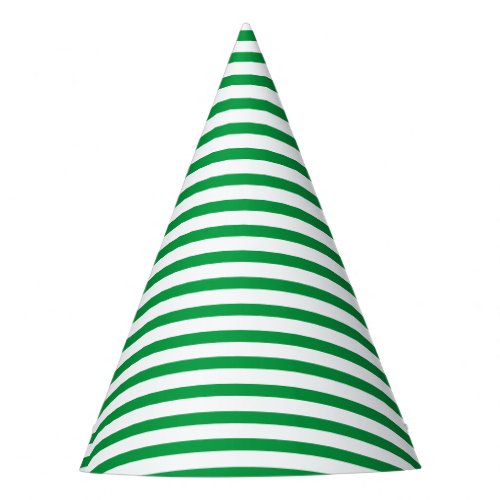 Cute green and white stripes pattern modern fun party hat