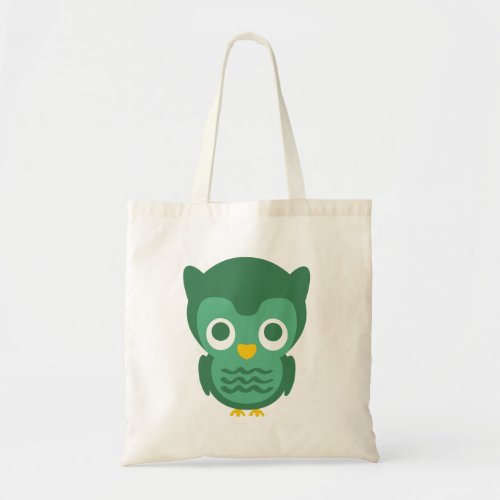 Cute Green And Yellow Cartoon Owl 2 Tote Bag