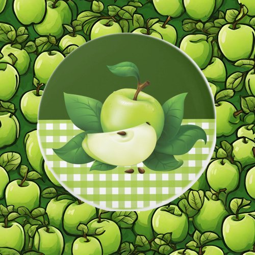 Cute green apple kitchen decor ceramic knob