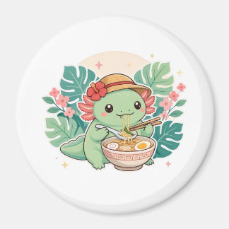 Cute green axolotl magnets
